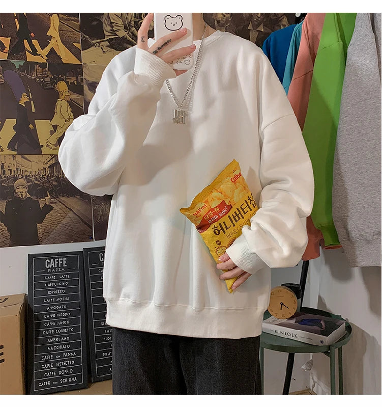 LAPPSTER Men Solid 7 Colors Harajuku Hoodies 2023 Mens Autumn Korean Fashions Oversized Sweatshirts Japanese Streetwear Clothes