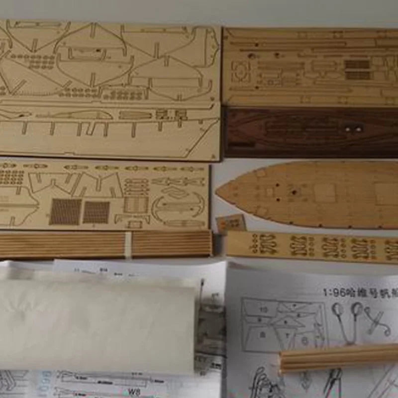 New Scale 1/96 Laser-cut Classics Antique Wooden sailboat Model kit: The HARVEY 1847 ship model kits Xmas gifts