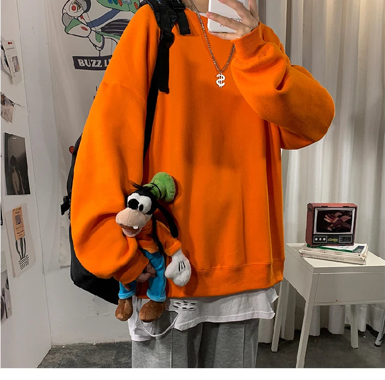 LAPPSTER Men Solid 7 Colors Harajuku Hoodies 2023 Mens Autumn Korean Fashions Oversized Sweatshirts Japanese Streetwear Clothes