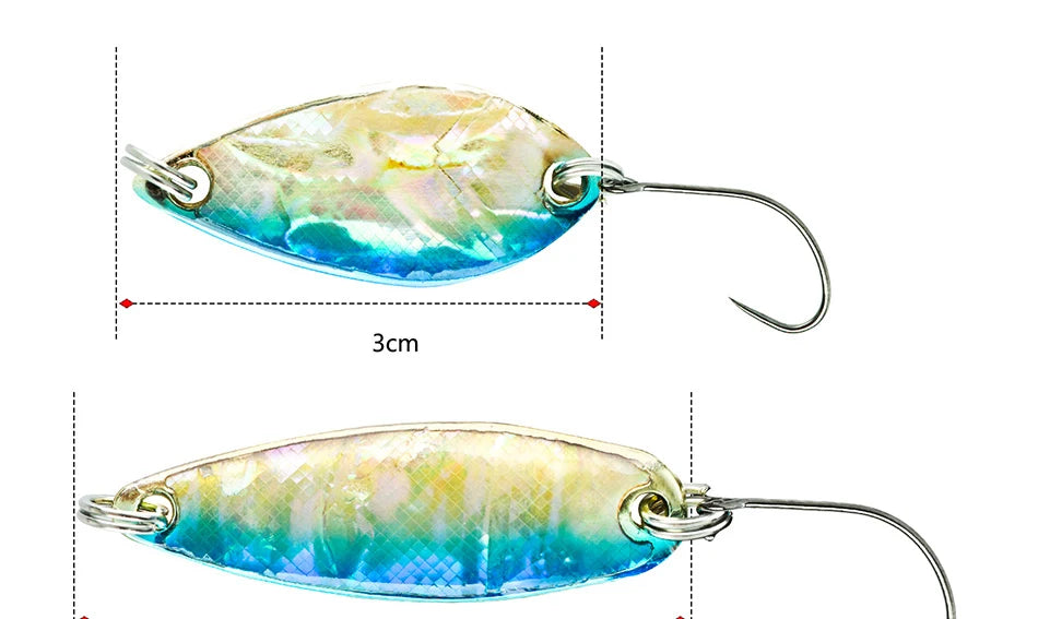 Goture 2pcs Fishing Spoons Lures 2.8g 4g Metal Trout Waving Spoon Fishing Lures Blade Bait for Bass Pike Walleye Salmon Pesca