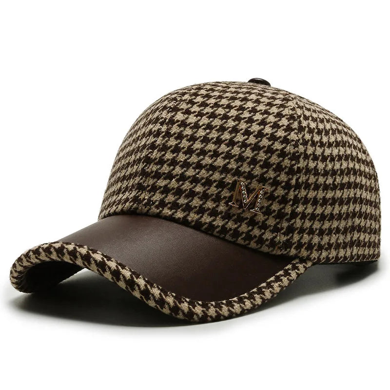 FS Luxury Brand Baseball Caps For Men Khaki Brown Plaid Trucker Hat British Houndstooth Women Designer Cap Casquette Homme 2025