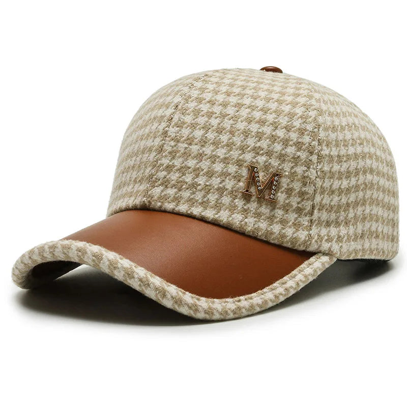 FS Luxury Brand Baseball Caps For Men Khaki Brown Plaid Trucker Hat British Houndstooth Women Designer Cap Casquette Homme 2025