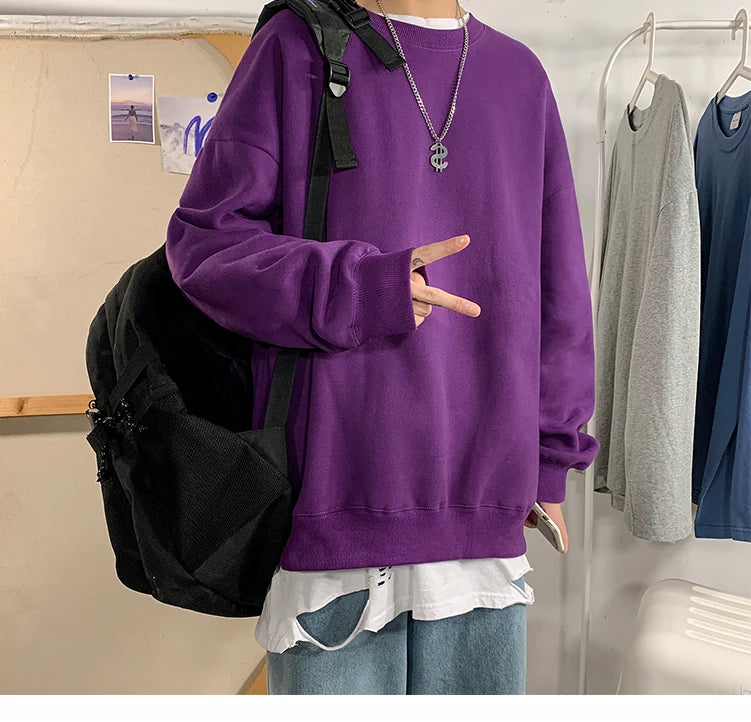 LAPPSTER Men Solid 7 Colors Harajuku Hoodies 2023 Mens Autumn Korean Fashions Oversized Sweatshirts Japanese Streetwear Clothes