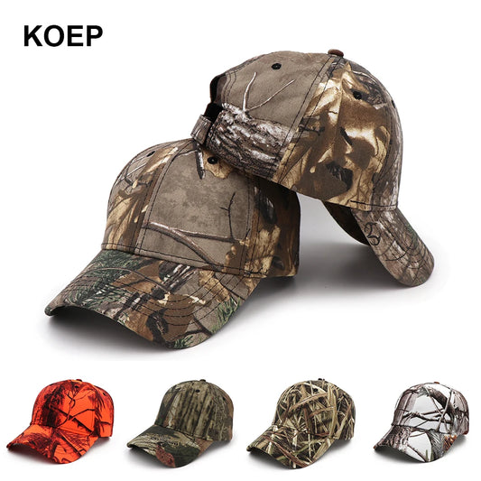 KOEP New Outdoor Jungle Fishing Baseball Hat Cap Man Camouflage Hunting Hat Casquette Bone Cotton Rucker Camo Snapback Dad Caps