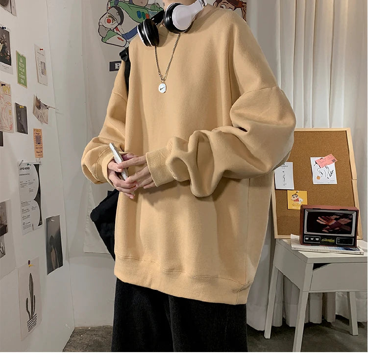 LAPPSTER Men Solid 7 Colors Harajuku Hoodies 2023 Mens Autumn Korean Fashions Oversized Sweatshirts Japanese Streetwear Clothes