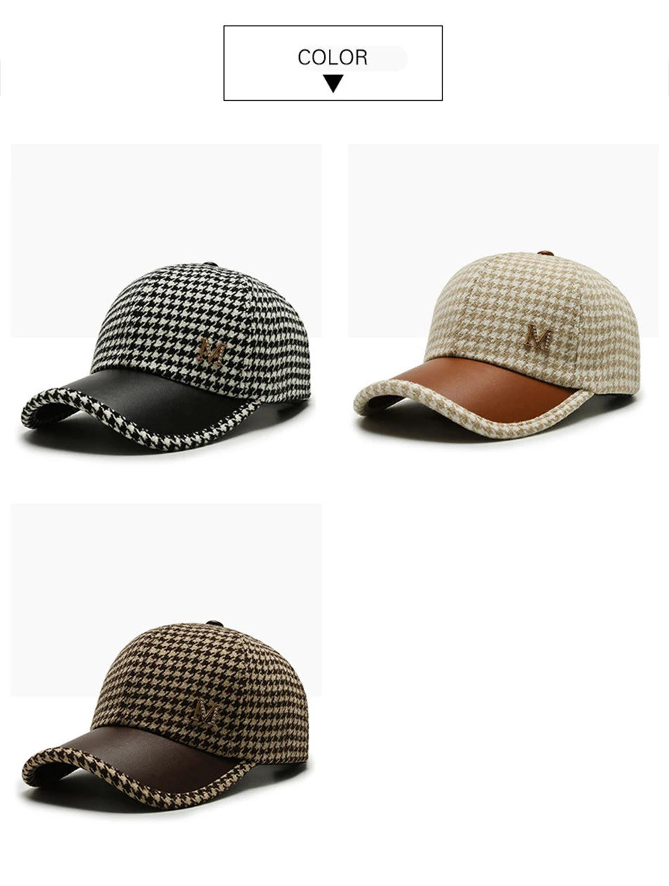 FS Luxury Brand Baseball Caps For Men Khaki Brown Plaid Trucker Hat British Houndstooth Women Designer Cap Casquette Homme 2025