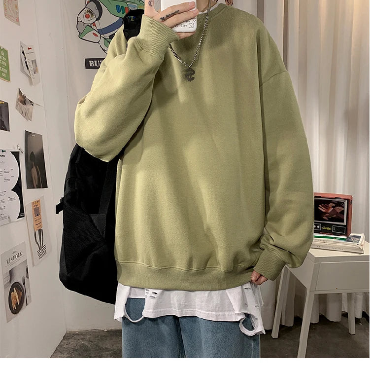 LAPPSTER Men Solid 7 Colors Harajuku Hoodies 2023 Mens Autumn Korean Fashions Oversized Sweatshirts Japanese Streetwear Clothes