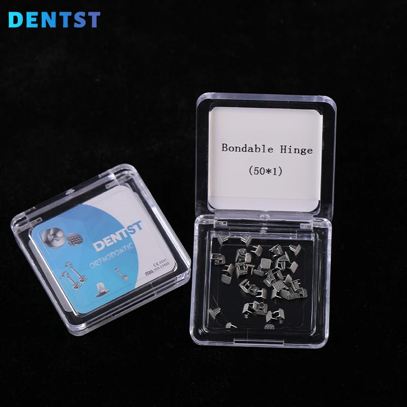 Dentst 50pcs Dental Orthodontic Tongue Tamer Lingual spikes Bondable Hinge Tongue Habit Bite Turbos Correction Button Bracket