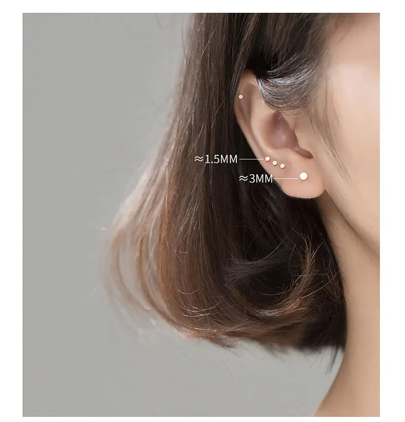 La Monada Geometry Round Korean Minimalist 925 Silver Earrings Stud Women Fine Jewelry Small Silver 925 Stud Earrings For Women