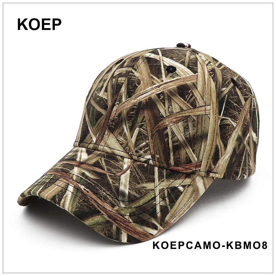 KOEP New Outdoor Jungle Fishing Baseball Hat Cap Man Camouflage Hunting Hat Casquette Bone Cotton Rucker Camo Snapback Dad Caps