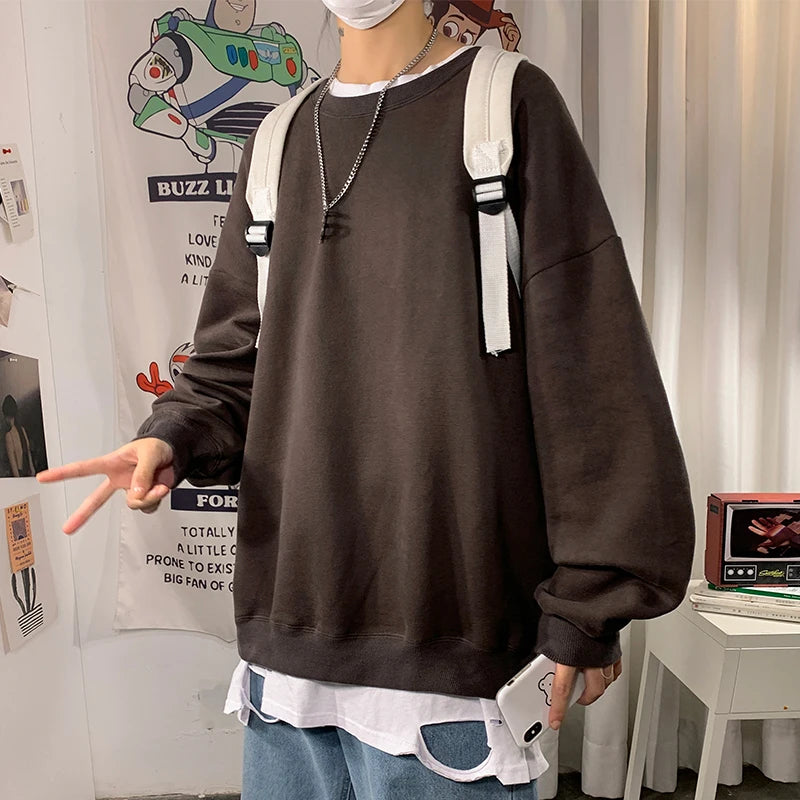 LAPPSTER Men Solid 7 Colors Harajuku Hoodies 2023 Mens Autumn Korean Fashions Oversized Sweatshirts Japanese Streetwear Clothes