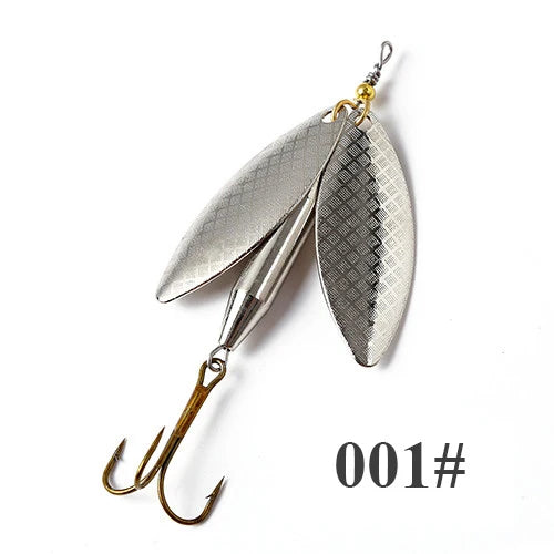 FTK 1PC Double Spinner  Long Cast Coloful Bait Fishing Lures Pesca Spinner Sequin Paillette carp