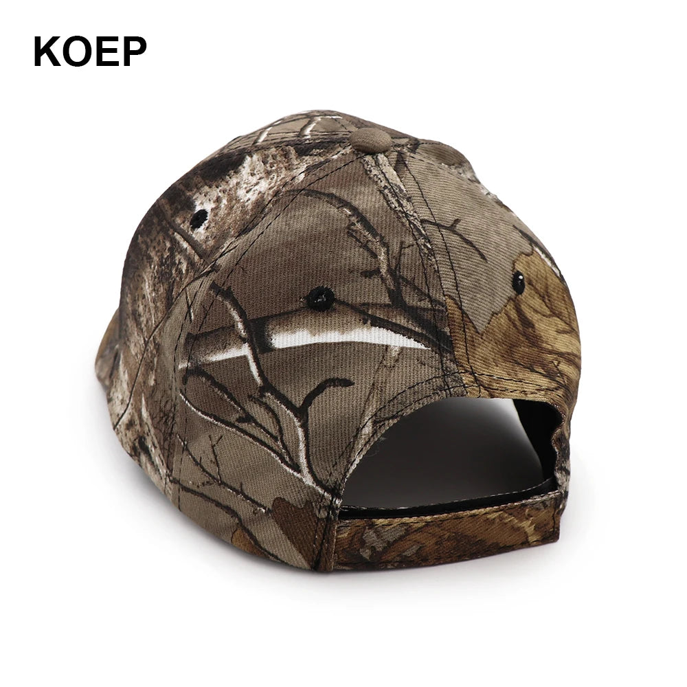 KOEP New Outdoor Jungle Fishing Baseball Hat Cap Man Camouflage Hunting Hat Casquette Bone Cotton Rucker Camo Snapback Dad Caps