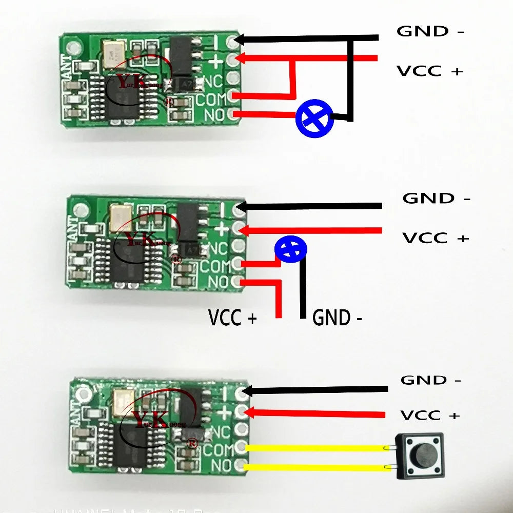 Push Button Mini Relay Contact RF Wireless Switches3.7v4.2v5v6v7.4v9v12v 433 Smart Home Mirco Tiny RF Momentary Remote Switches