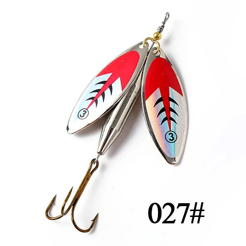 FTK 1PC Double Spinner  Long Cast Coloful Bait Fishing Lures Pesca Spinner Sequin Paillette carp