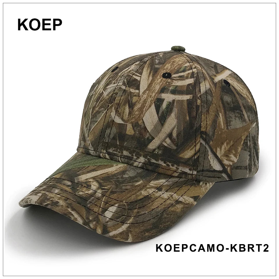 KOEP New Outdoor Jungle Fishing Baseball Hat Cap Man Camouflage Hunting Hat Casquette Bone Cotton Rucker Camo Snapback Dad Caps