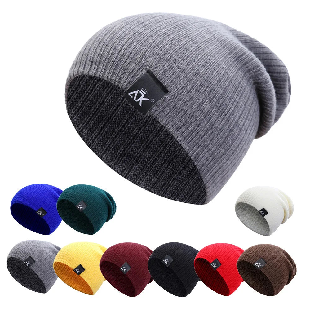 Knitted Beanie Women's Hat Winter Men Skullies Warm Casual Slouchy Hat Crochet Hat Female Baggy Cap