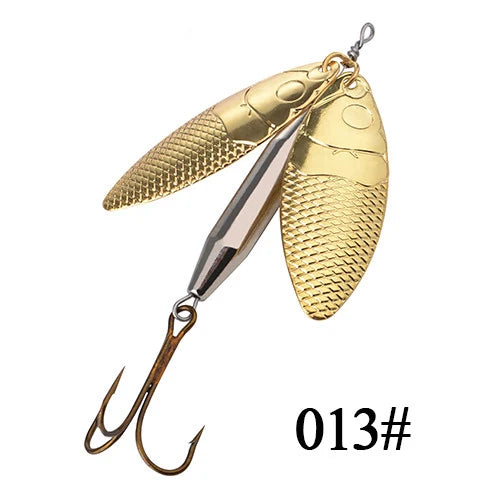 FTK 1PC Double Spinner  Long Cast Coloful Bait Fishing Lures Pesca Spinner Sequin Paillette carp