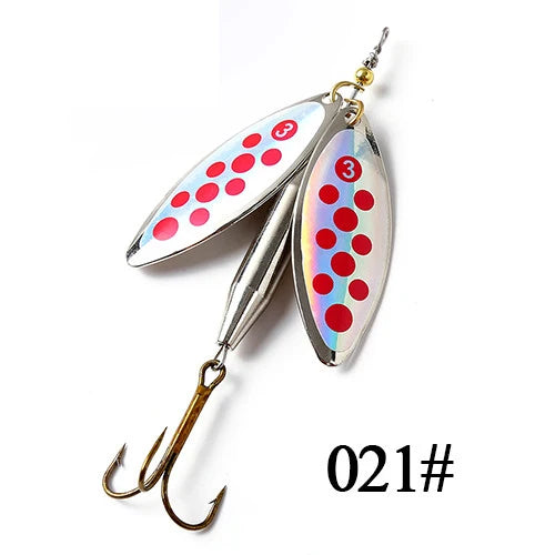 FTK 1PC Double Spinner  Long Cast Coloful Bait Fishing Lures Pesca Spinner Sequin Paillette carp