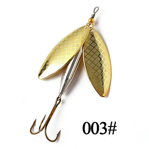 FTK 1PC Double Spinner  Long Cast Coloful Bait Fishing Lures Pesca Spinner Sequin Paillette carp