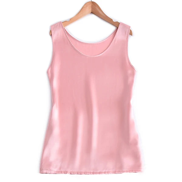 Summer 100% Natural silk satin plus size modis sleeveless t shirt underwear women tops tank top women undershirt debardeur femme