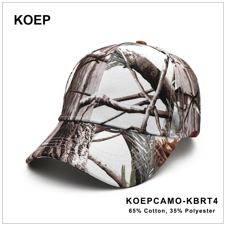 KOEP New Outdoor Jungle Fishing Baseball Hat Cap Man Camouflage Hunting Hat Casquette Bone Cotton Rucker Camo Snapback Dad Caps