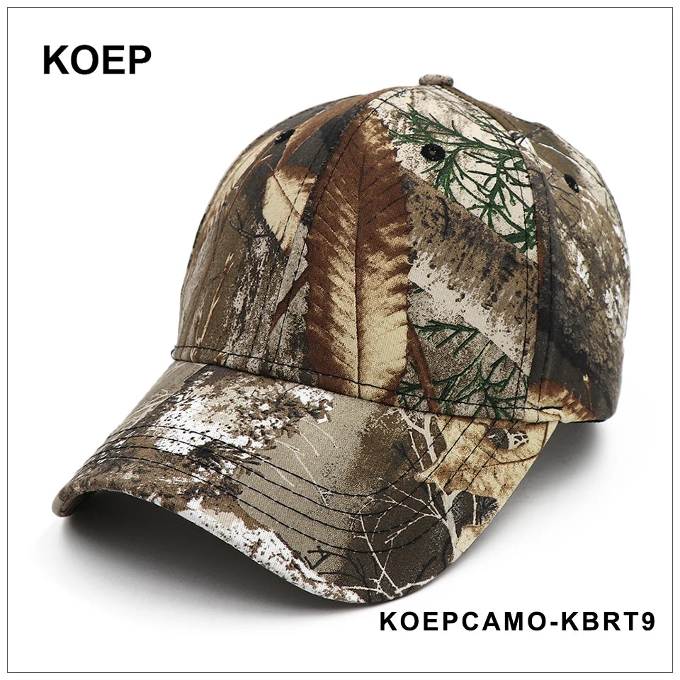 KOEP New Outdoor Jungle Fishing Baseball Hat Cap Man Camouflage Hunting Hat Casquette Bone Cotton Rucker Camo Snapback Dad Caps