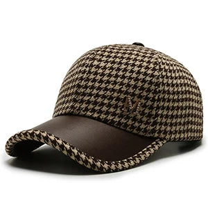 FS Luxury Brand Baseball Caps For Men Khaki Brown Plaid Trucker Hat British Houndstooth Women Designer Cap Casquette Homme 2025