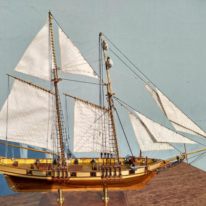 New Scale 1/96 Laser-cut Classics Antique Wooden sailboat Model kit: The HARVEY 1847 ship model kits Xmas gifts