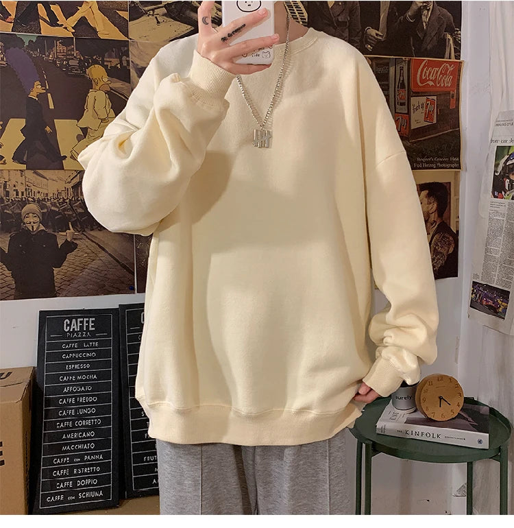 LAPPSTER Men Solid 7 Colors Harajuku Hoodies 2023 Mens Autumn Korean Fashions Oversized Sweatshirts Japanese Streetwear Clothes