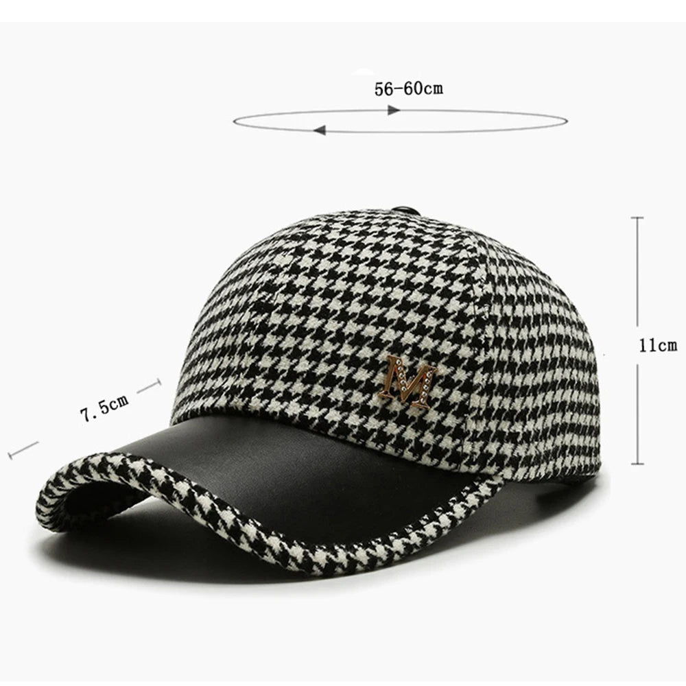 FS Luxury Brand Baseball Caps For Men Khaki Brown Plaid Trucker Hat British Houndstooth Women Designer Cap Casquette Homme 2025