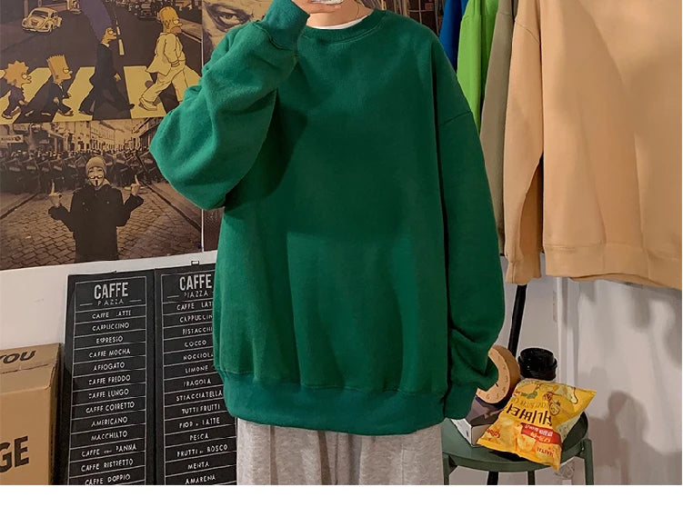 LAPPSTER Men Solid 7 Colors Harajuku Hoodies 2023 Mens Autumn Korean Fashions Oversized Sweatshirts Japanese Streetwear Clothes