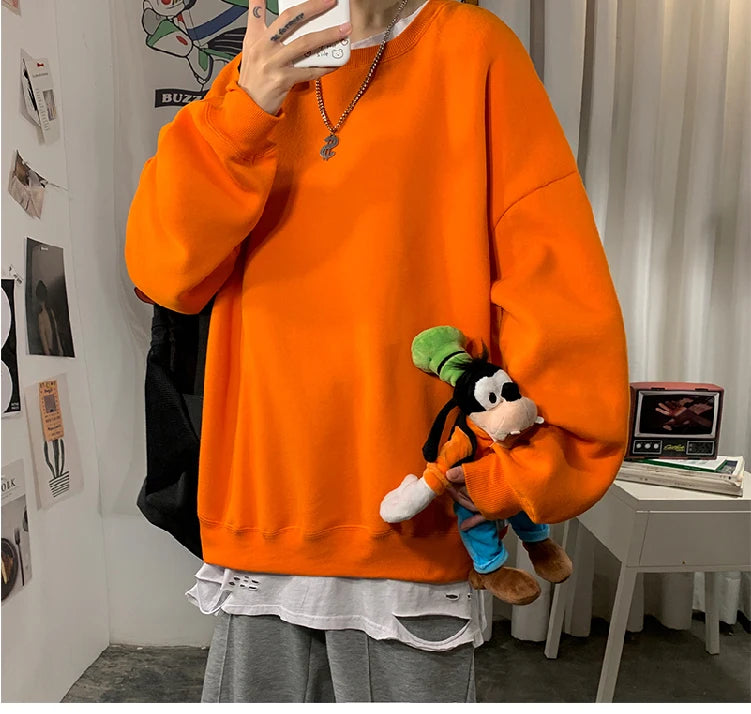 LAPPSTER Men Solid 7 Colors Harajuku Hoodies 2023 Mens Autumn Korean Fashions Oversized Sweatshirts Japanese Streetwear Clothes