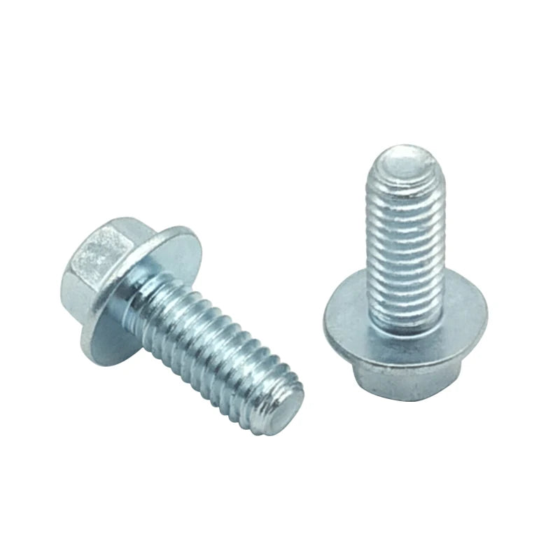 M4 M5 M6 M8 External Hexagon Flange Bolts 8.8 Grade White Zinc Plated Hexagonal Flange Screws with Belt Pad  8 10 20 30 70 110mm