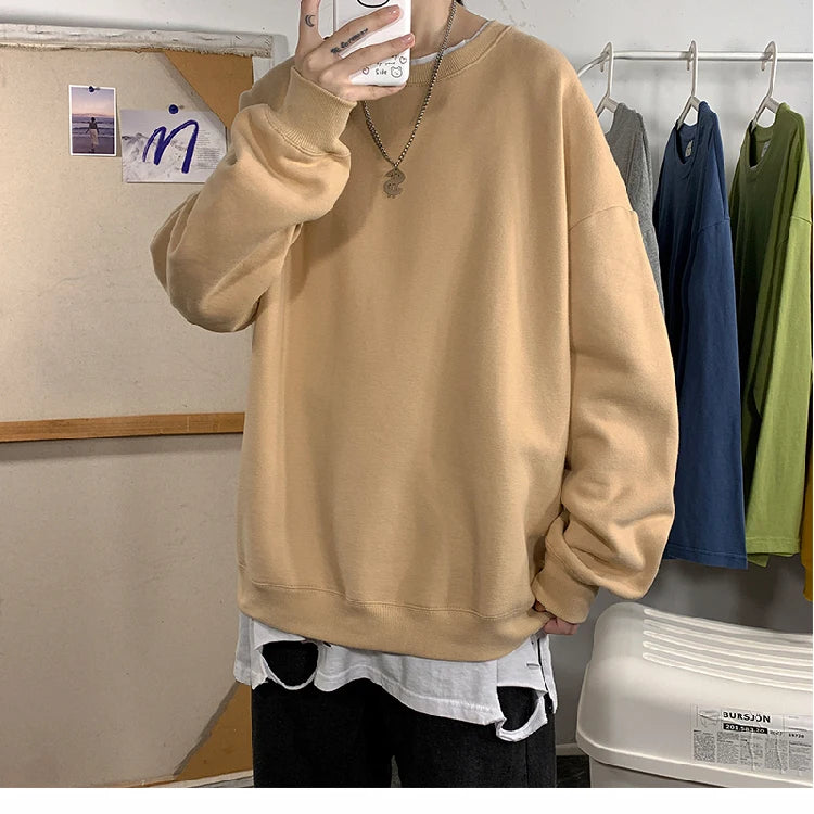 LAPPSTER Men Solid 7 Colors Harajuku Hoodies 2023 Mens Autumn Korean Fashions Oversized Sweatshirts Japanese Streetwear Clothes