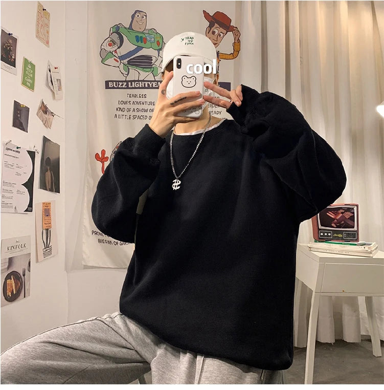 LAPPSTER Men Solid 7 Colors Harajuku Hoodies 2023 Mens Autumn Korean Fashions Oversized Sweatshirts Japanese Streetwear Clothes