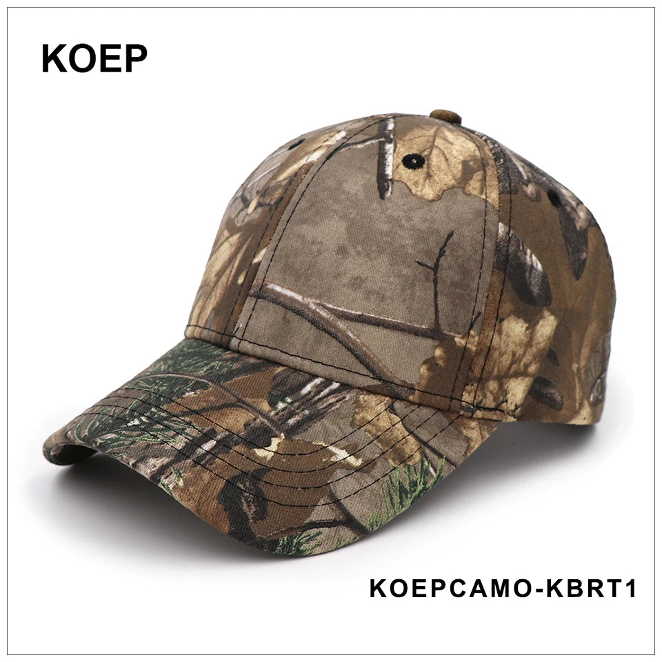 KOEP New Outdoor Jungle Fishing Baseball Hat Cap Man Camouflage Hunting Hat Casquette Bone Cotton Rucker Camo Snapback Dad Caps