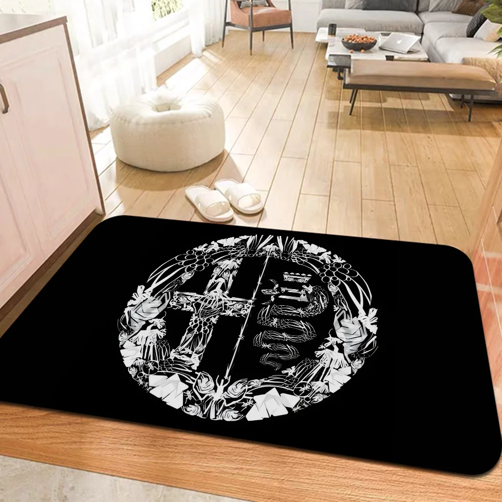 Alfa Romeo Logo Bathroom Mat Kids Room Bedroom Decoration Balcony Anti-Slip Doormat Living Room Welcome Rug