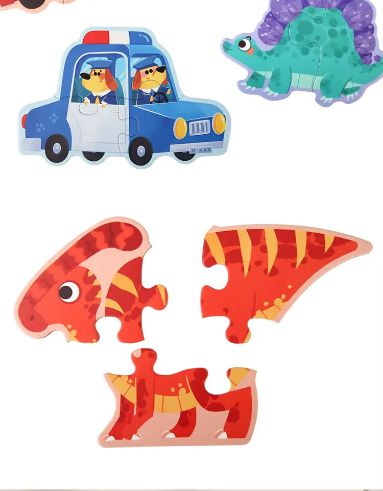 Lovely Wooden Cartoon Animal Jigsaw Puzzles Game Montessori Baby Puzzle Toy for Kindergarten Kid Early Learning Education