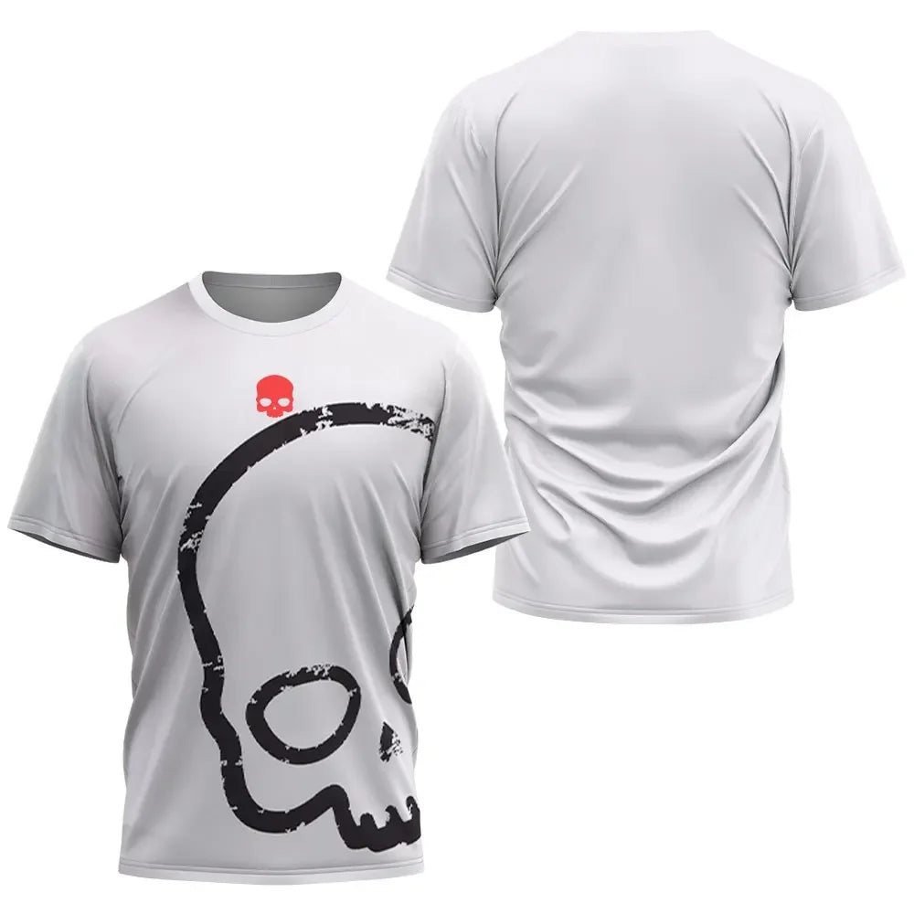 T-shirt de tennis à séchage rapide Skull pour hommes, t-shirt d'entraînement de tennis, haut de sport d'été, nouveau, haute qual