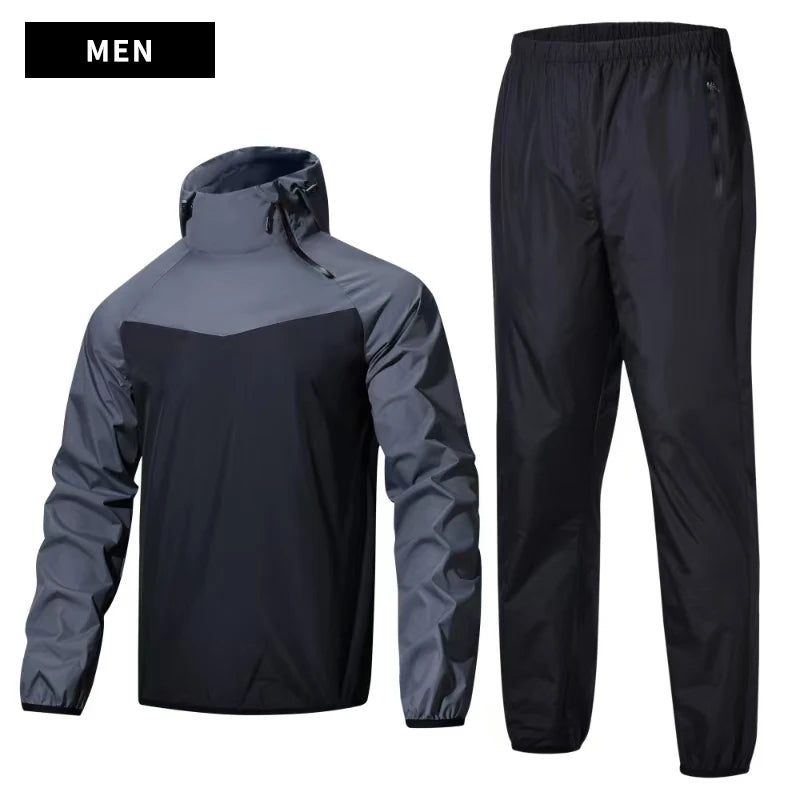 Sauna Suit Unisex Gym Clothing Set Men Full Body Sweating Sportswear Women Boxing Training Running Fitness Weight Loss Tracksuit