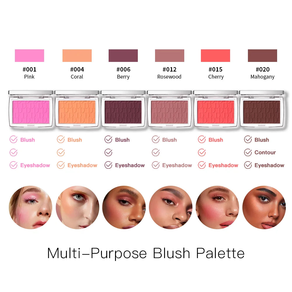 Matte Natural Cheek Tint Blush Palette Face Contouring Face Blusher Single Waterproof Matte Peach Rouge Contour Shadow Palette M