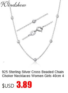 Thin 925 Sterling Silver Cross Chain Adjustable Necklace Choker Necklaces Women Girls Jewelry Collier Kolye Ketting 45cm-60cm