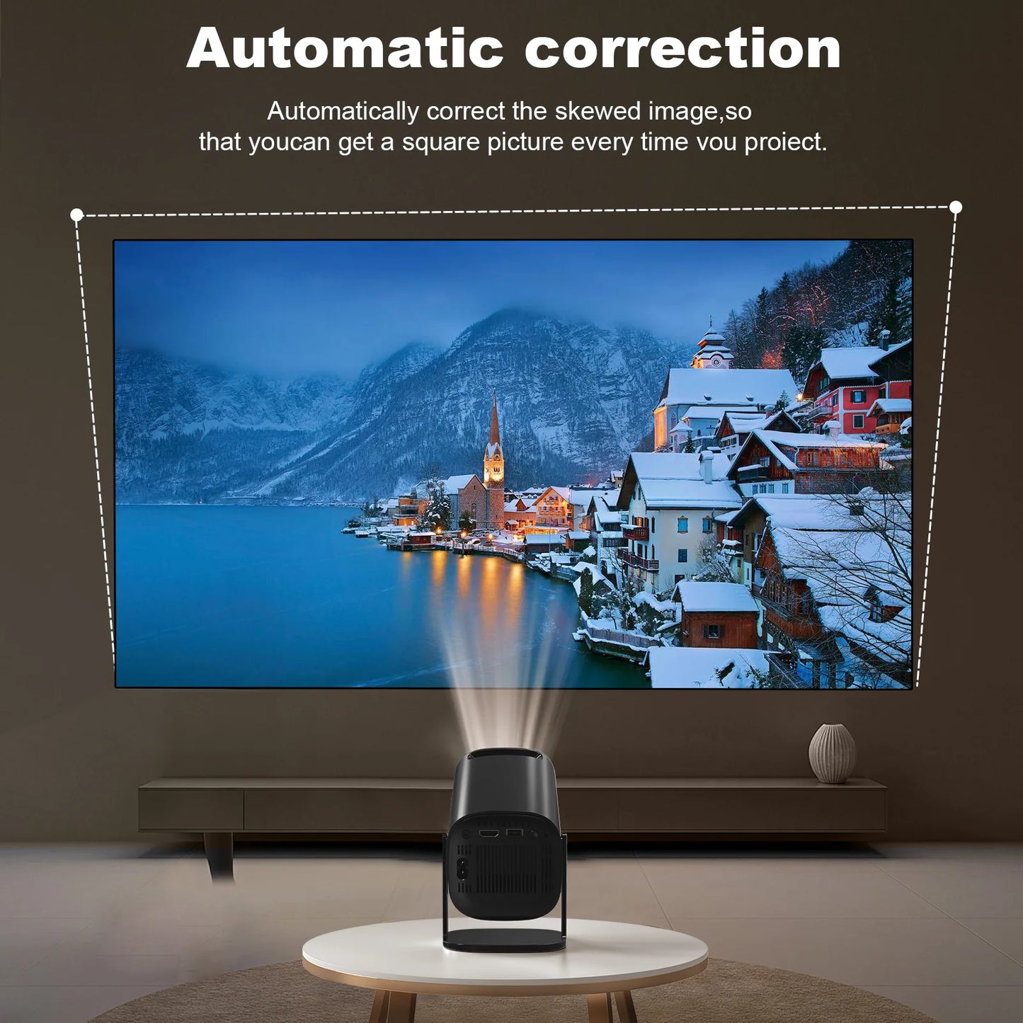 P30 Smart Mini Projector Android 11 WiFi6 Support 4K 1080P Projector 2.4G&5G WiFi 1280*720P Smart Home Cinema Portable Projector