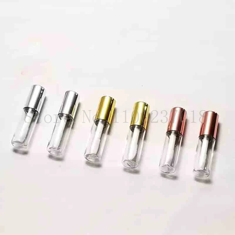 1.2ml Rose Gold Lipstick Bottle Lipgloss Sample Container DIY Wholesale Lip Gloss Tubes Cosmetic with Silver Gold Black Cap