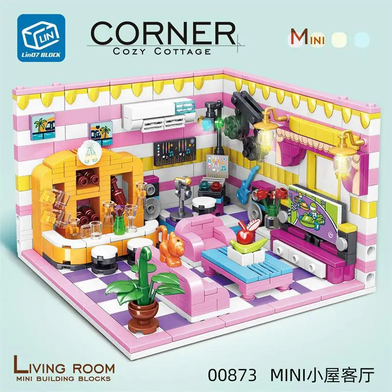 Girls Assembling Game Building Blocks Princess Shop Garden Study Room Play Space Model Gifts Toy Garden Compatible with Lego