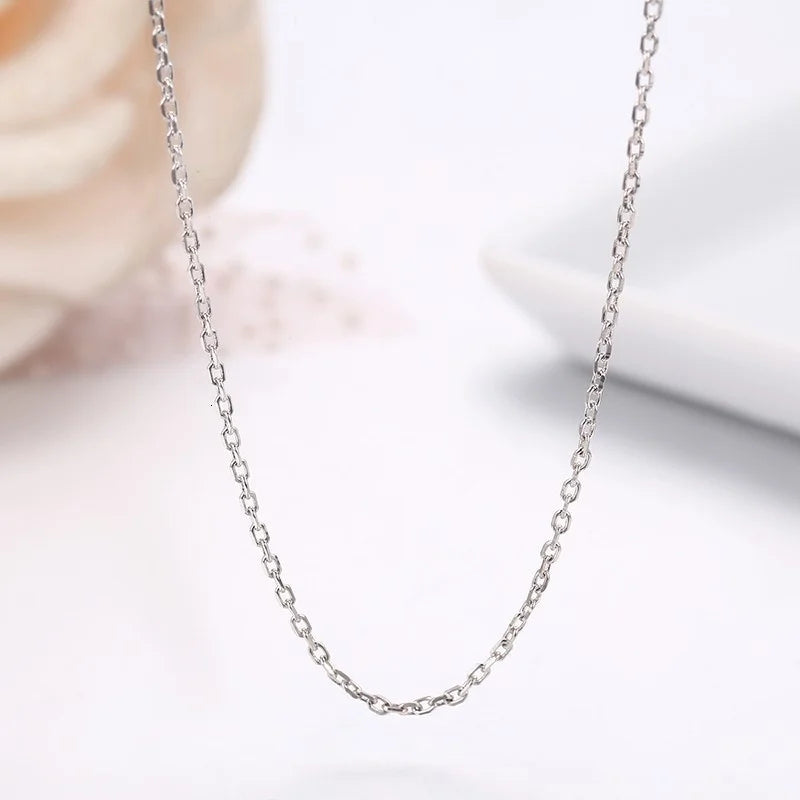 Thin 925 Sterling Silver Cross Chain Adjustable Necklace Choker Necklaces Women Girls Jewelry Collier Kolye Ketting 45cm-60cm