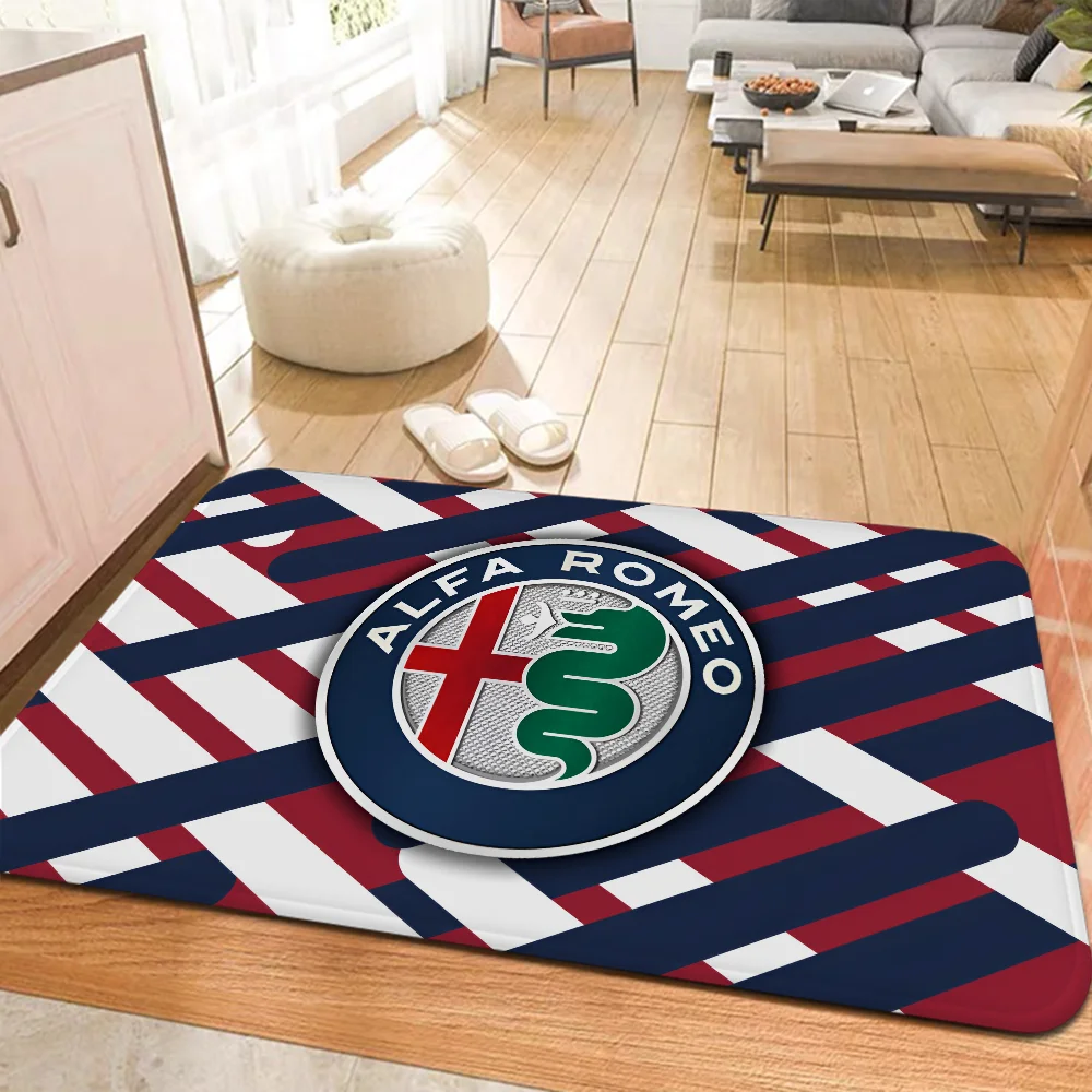 Alfa Romeo Logo Bathroom Mat Kids Room Bedroom Decoration Balcony Anti-Slip Doormat Living Room Welcome Rug