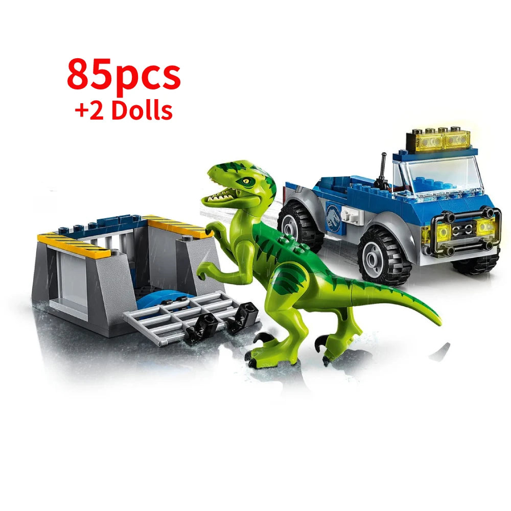 Jurassical World Raptor Rescue Truck 10757 Building Blcoks Kit Bricks Toys For Boys Birthday Gifts 85 Pcs，Compatible with Legoed