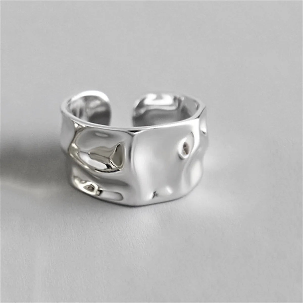 Simple Silver Color Irregular Finger Rings For Women Girls Geometric Multilayer Line Open Rings Exaggerated Bijoux Jewelry Gifts